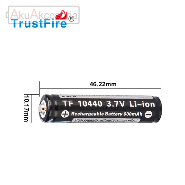 Trustfire Akumulator 10440 - 300 mAh 3,6V - 3,7V chroniony (PCB