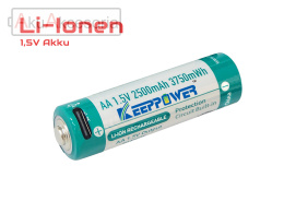 Keeppower 14500 AA - 1,5V Li-ion z portem ładowania USB-C 3750mWh (ok. 2500mAh)