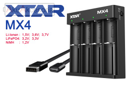 Xtar MX4 ładowarka do akumulatorów Ni-MH, LiFePo4, Li-Ion
