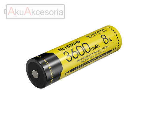 Nitecore Akumulator 18650 3600mAh 8A 3.6V/3.7V NL1836HP